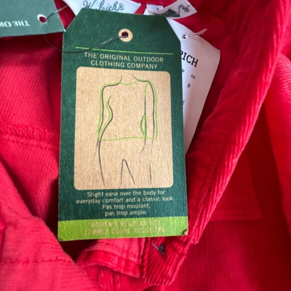 Woolrich Womens Red Pendulum Corduroy Shirt Medium Pockets Western Outdoor New - Picture 4 of 10